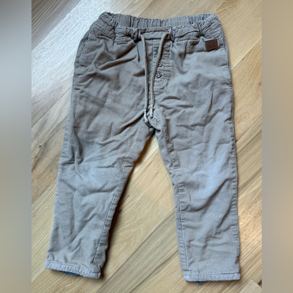 Boy tan soft lined Corduroy Pants